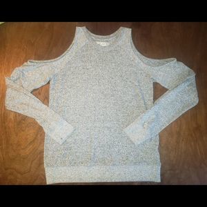 Abercrombie & Fitch Heather Gray Shoulder Cut Out Sweater